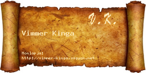 Vimmer Kinga névjegykártya
